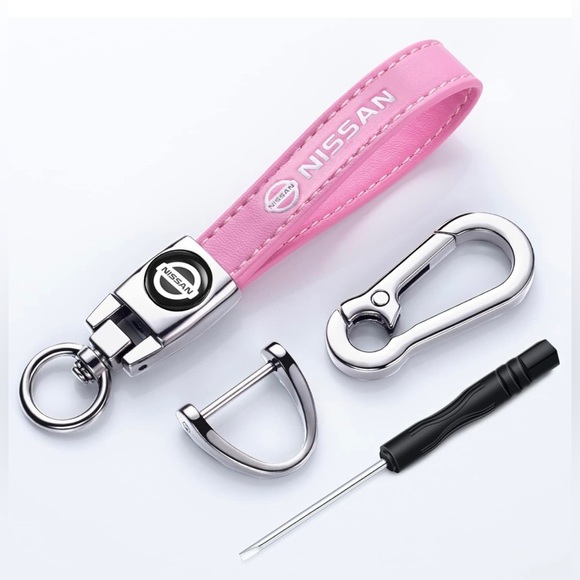 Genuine Leather Car Keychain for Nissan Versa, Sentra, Altima, Maxima, Rogue, Al - Picture 3 of 5